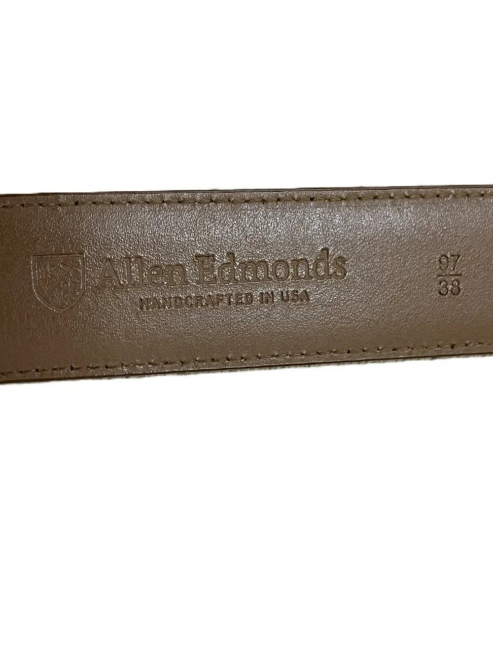 Allen Edmonds Wide Basic Leather Belt Walnut 38/97 Silver Buckle